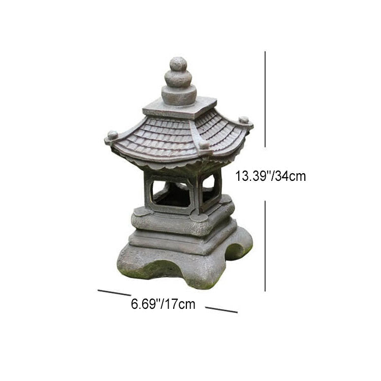 Solarna lampa ogrodowa LED w stylu zen pagoda z efektem kamienia