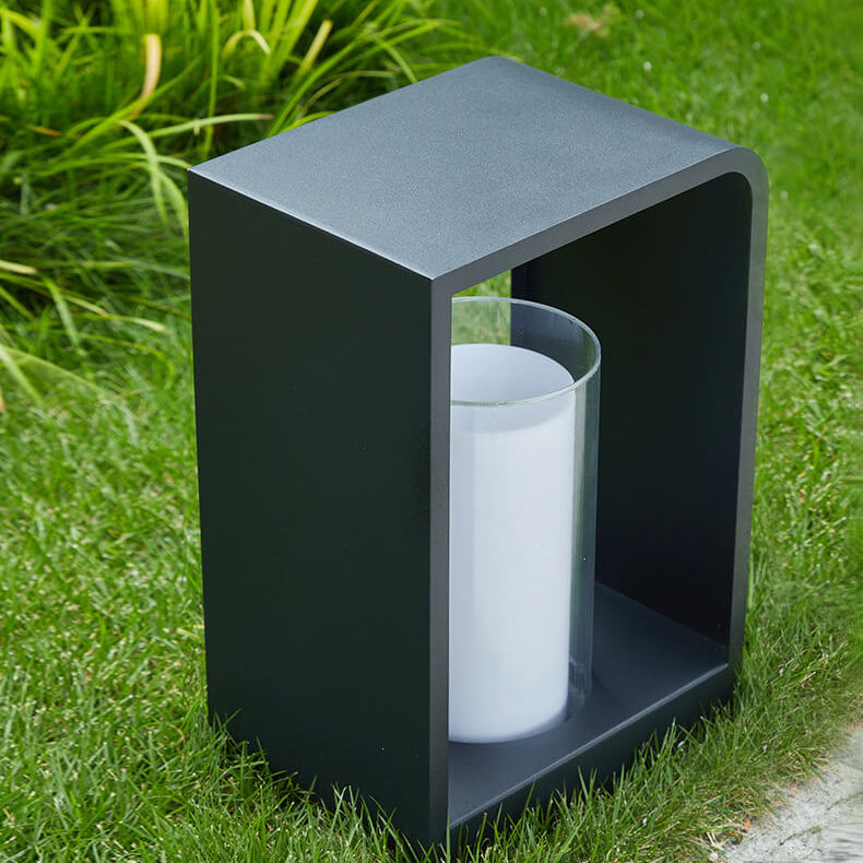 Modern freestanding solar outdoor lamp