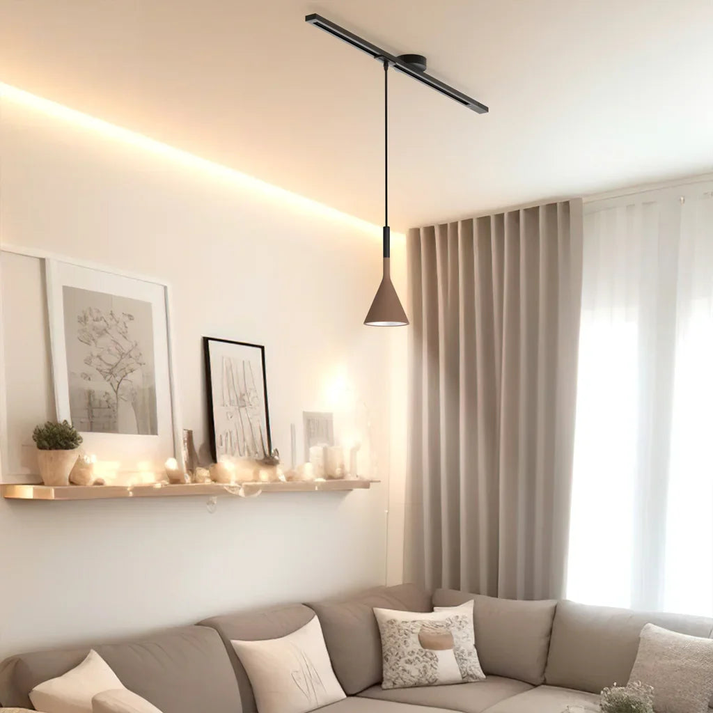 Verstelbare plafondrailhouder voor hanglamp