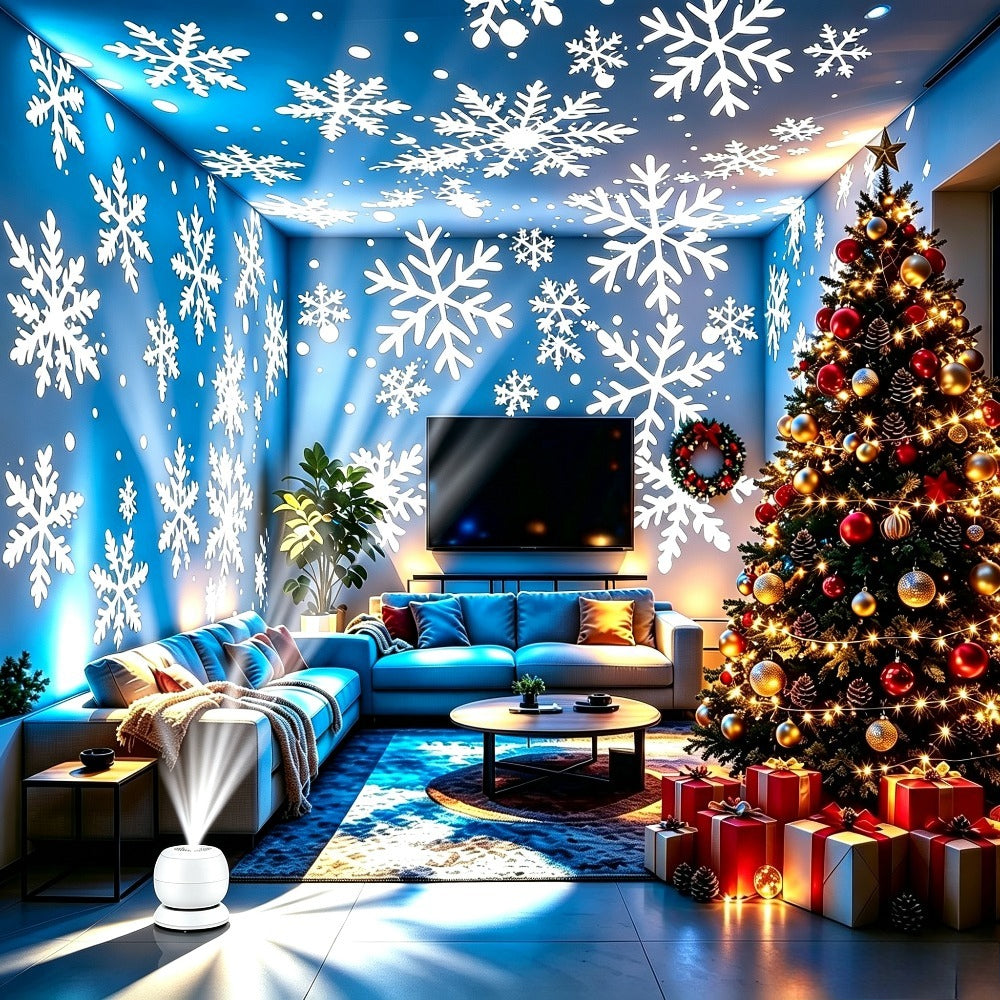 Projecteur LED de flocons de neige avec rotation à 360 degrés