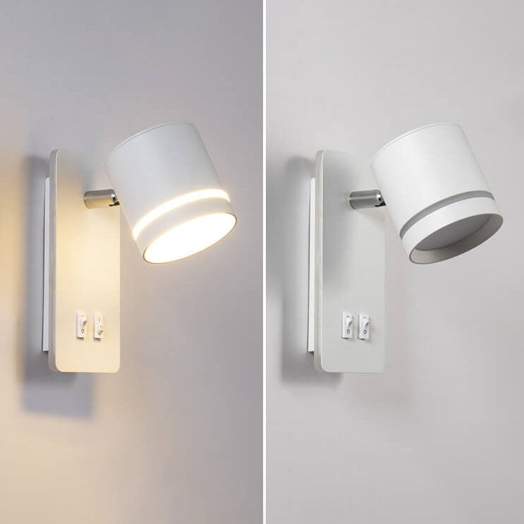 Minimalist LED wall sconce with a rotating reading spotlight