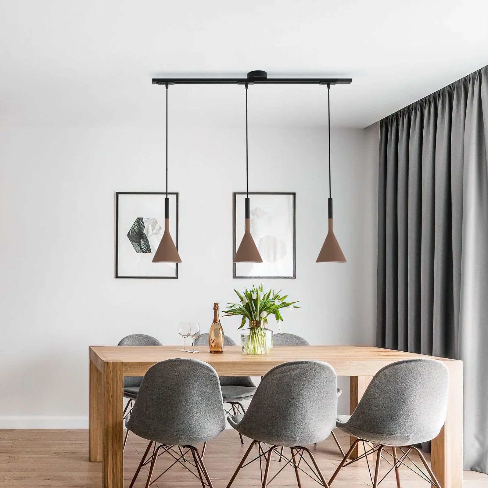 Verstelbare plafondrailhouder voor hanglamp