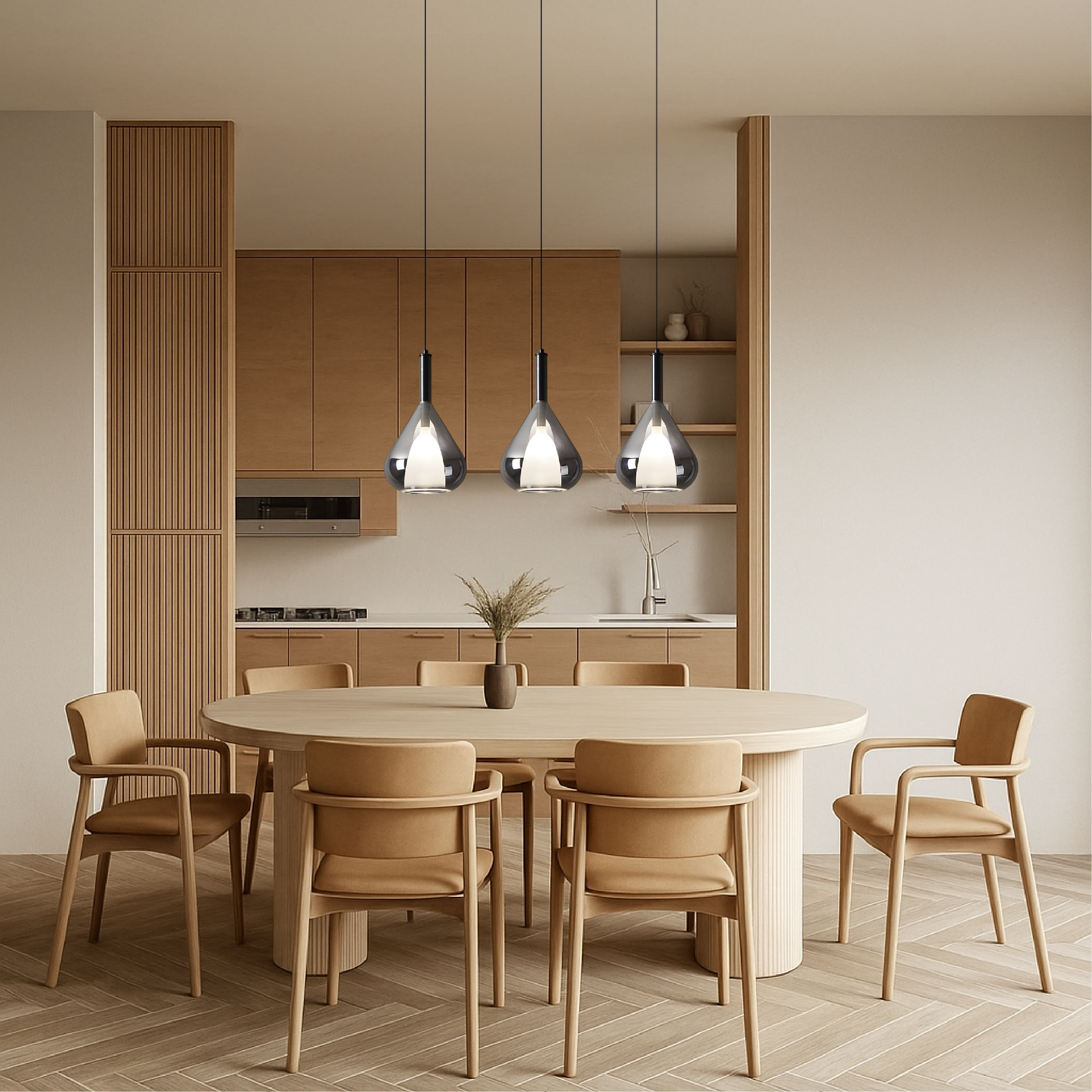 Minimalistyczna szklana lampa wisząca