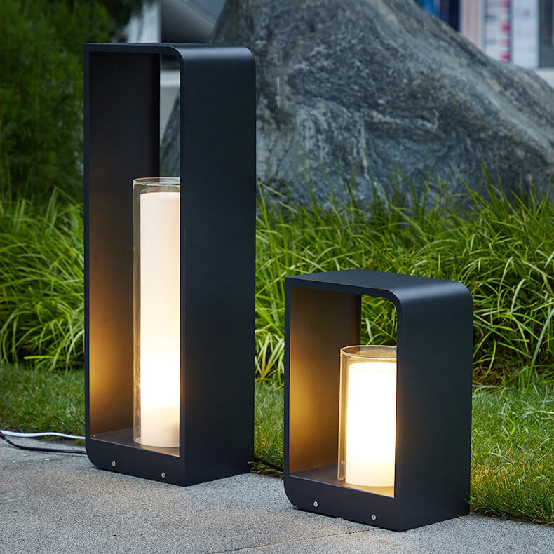 Modern freestanding solar outdoor lamp