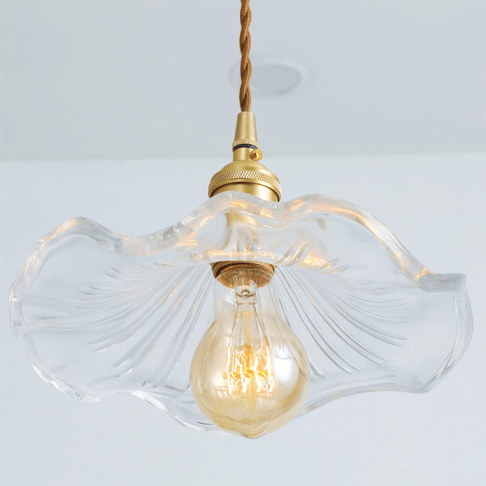 Lampa wisząca w stylu vintage z kwiatem hibiskusa