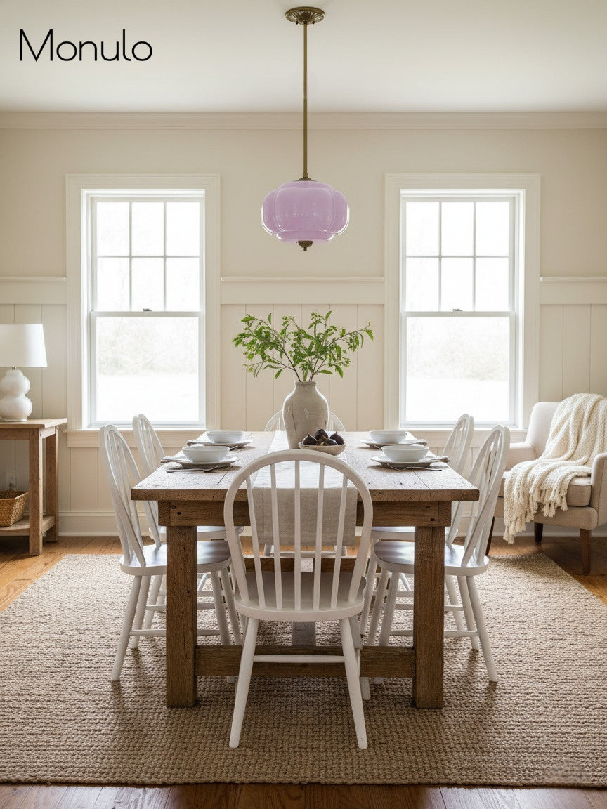 Klasyczna lampa wisząca w kształcie dyni szklana półpłaska