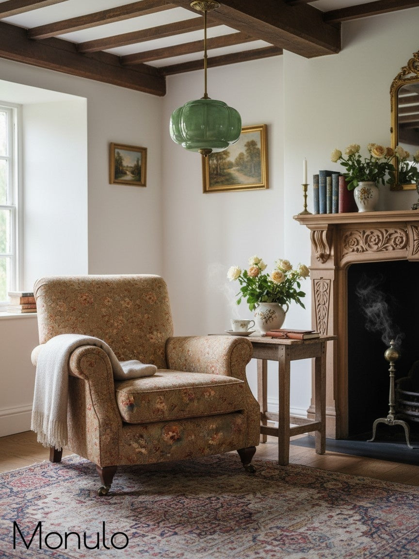 Klasyczna lampa wisząca w kształcie dyni szklana półpłaska