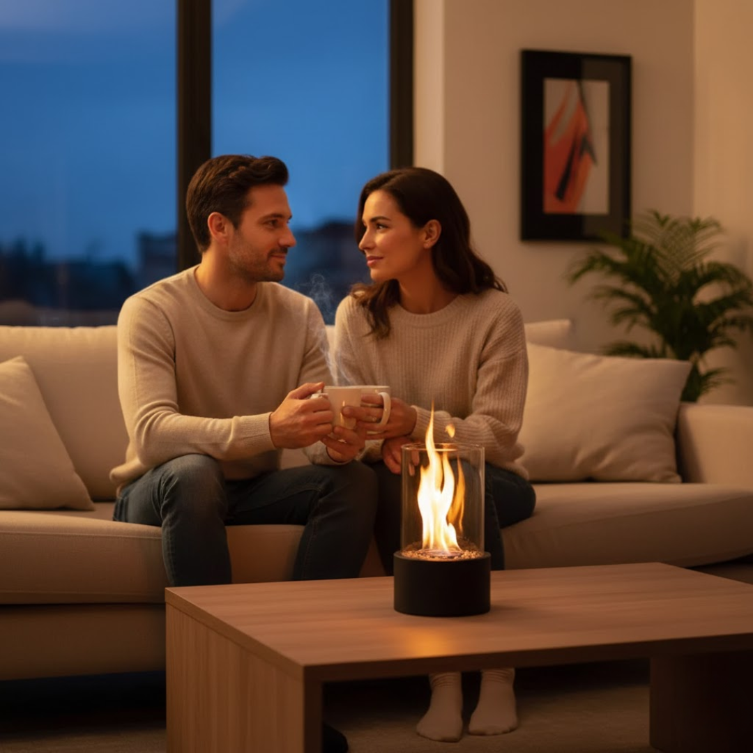 Decoratieve bio-ethanol tafelhaard voor sfeerverlichting