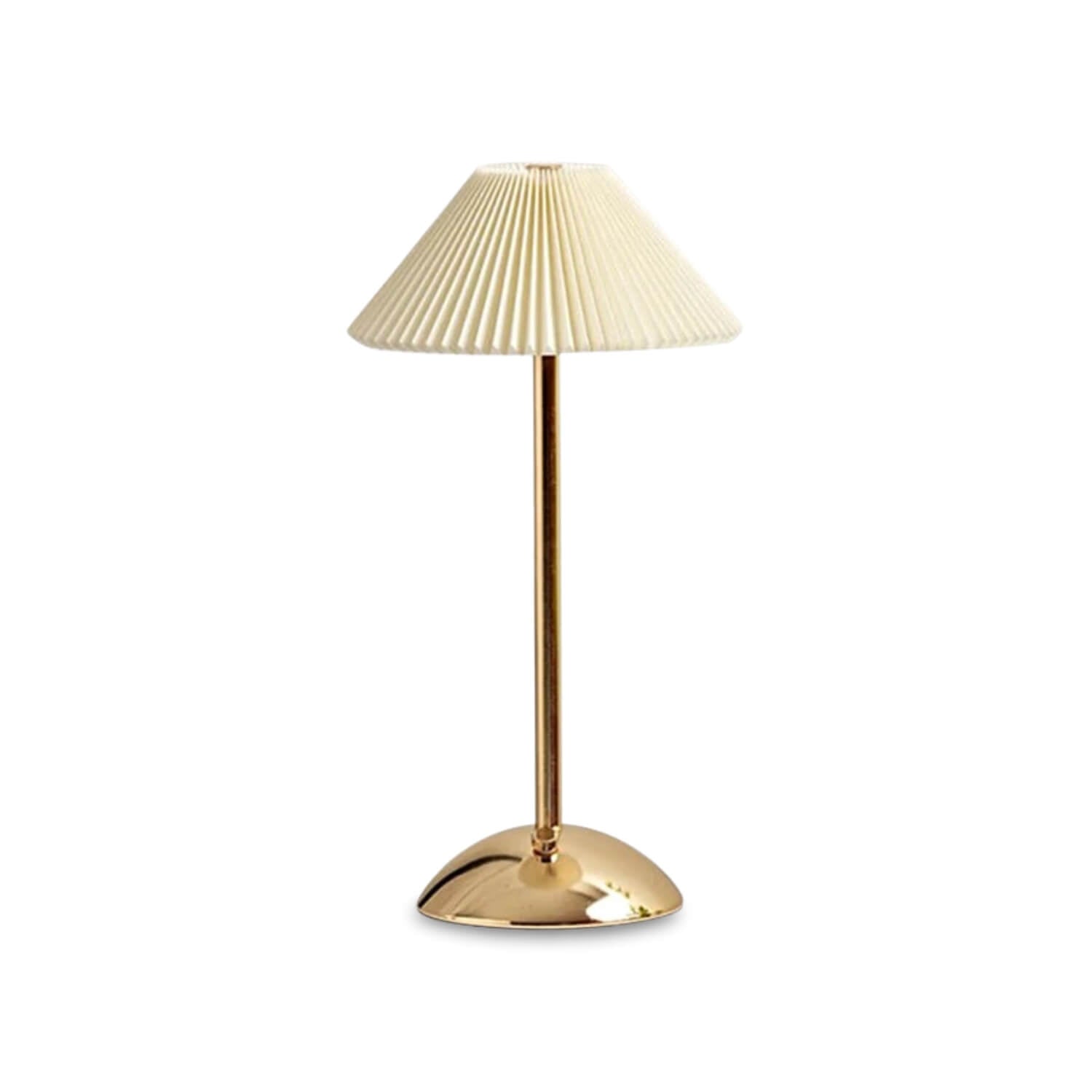 Minimalistyczna lampa stołowa z plisowanej tkaniny w stylu vintage