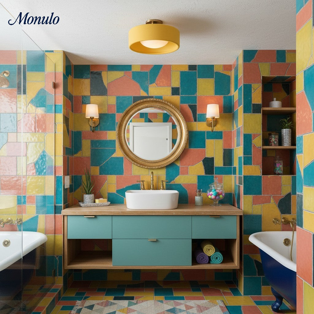 Nowoczesna porcelanowa lampa sufitowa montowana na płasko