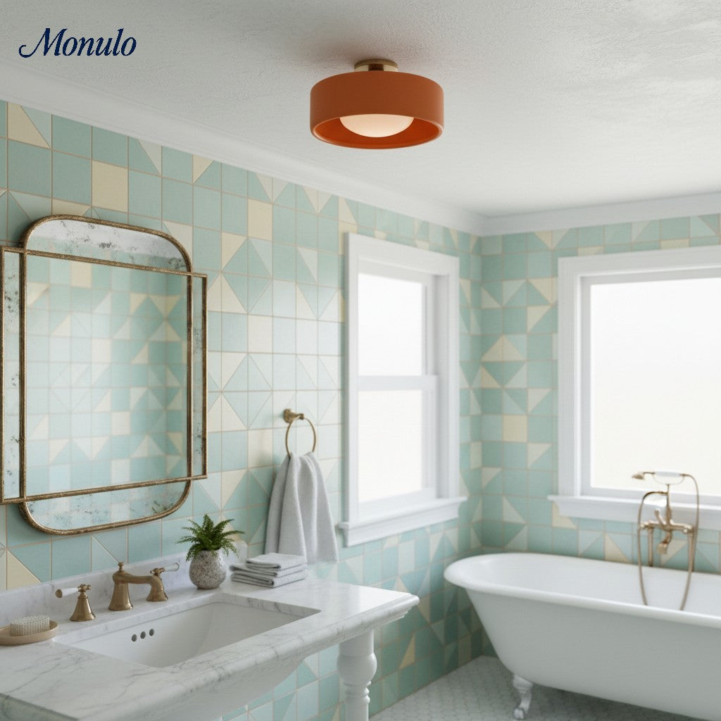 Nowoczesna porcelanowa lampa sufitowa montowana na płasko