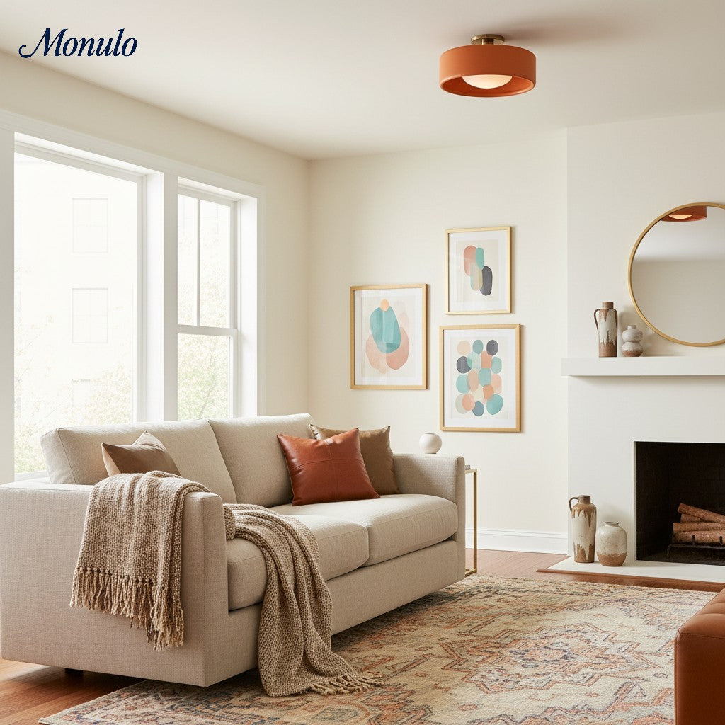 Nowoczesna porcelanowa lampa sufitowa montowana na płasko