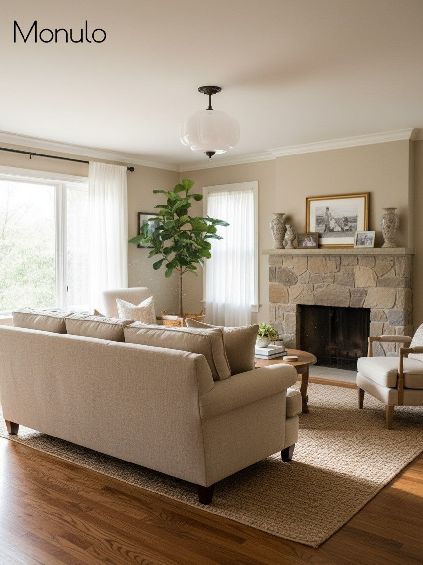 Klasyczna lampa wisząca w kształcie dyni szklana półpłaska