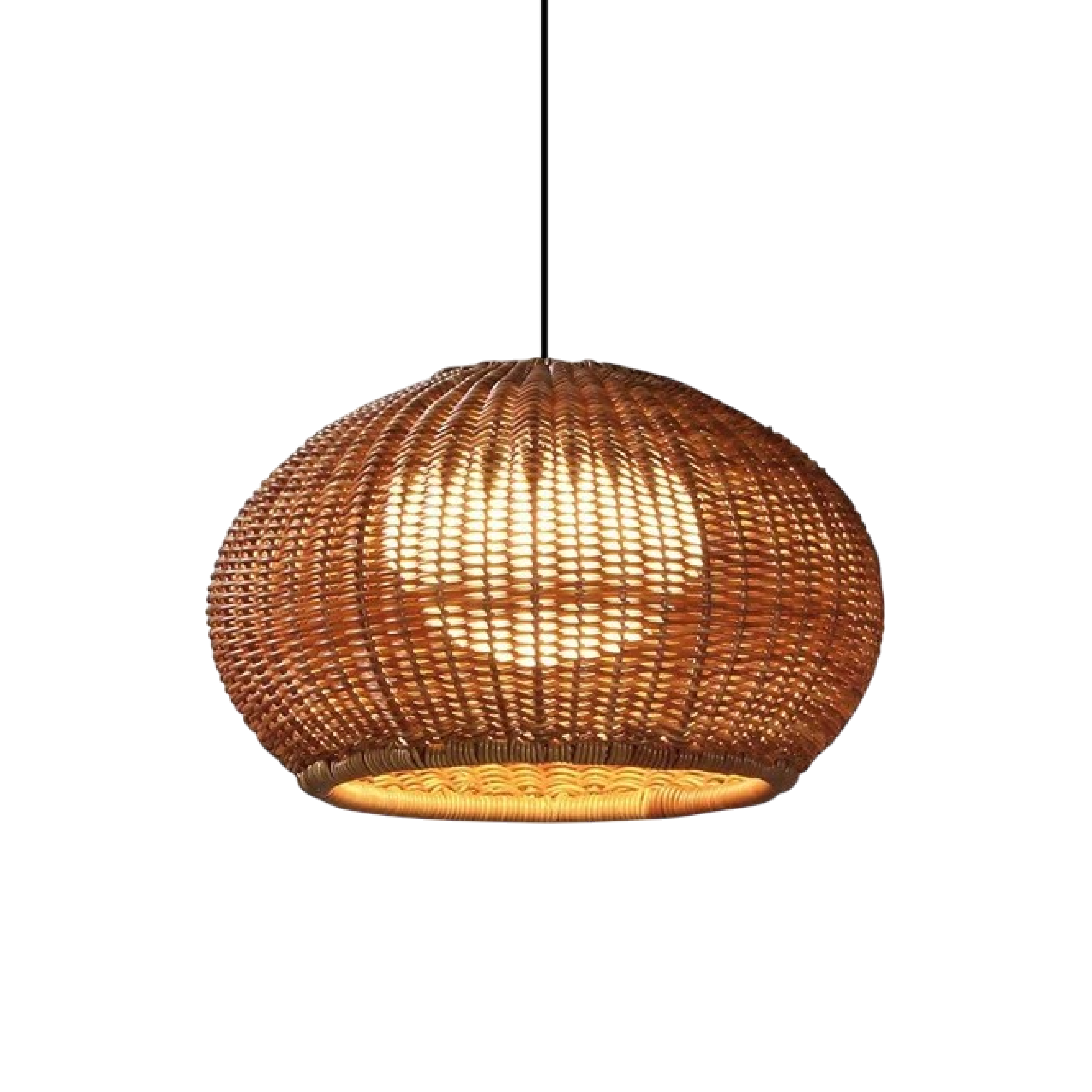 Lampa sufitowa z organicznego plecionego bambusa