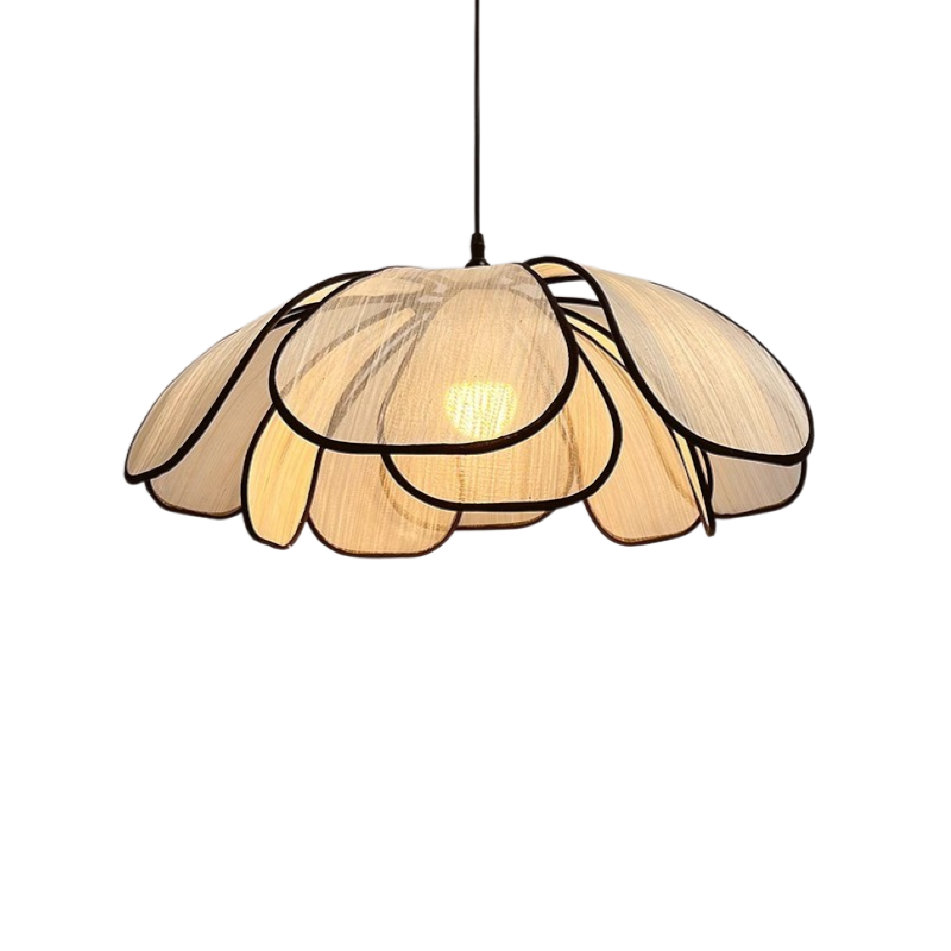 Naturalna drewniana lampa wisząca w kształcie płatków