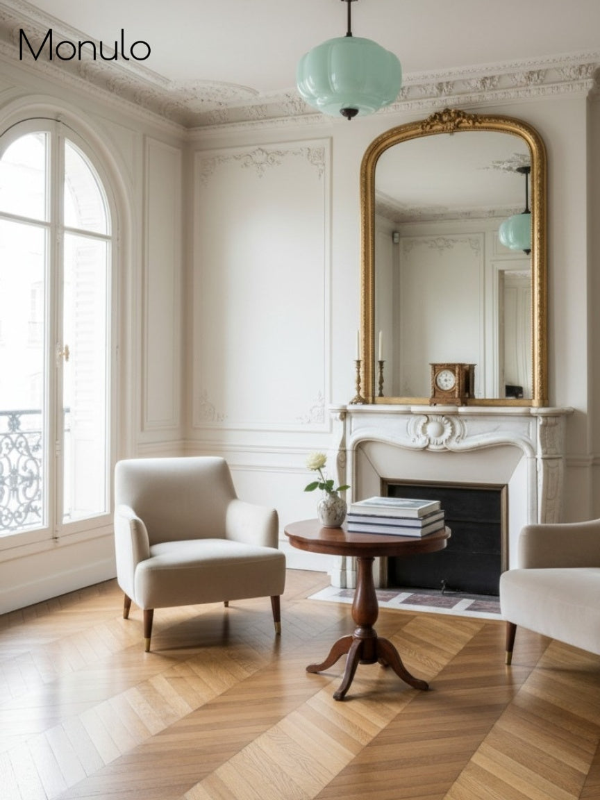 Klasyczna lampa wisząca w kształcie dyni szklana półpłaska