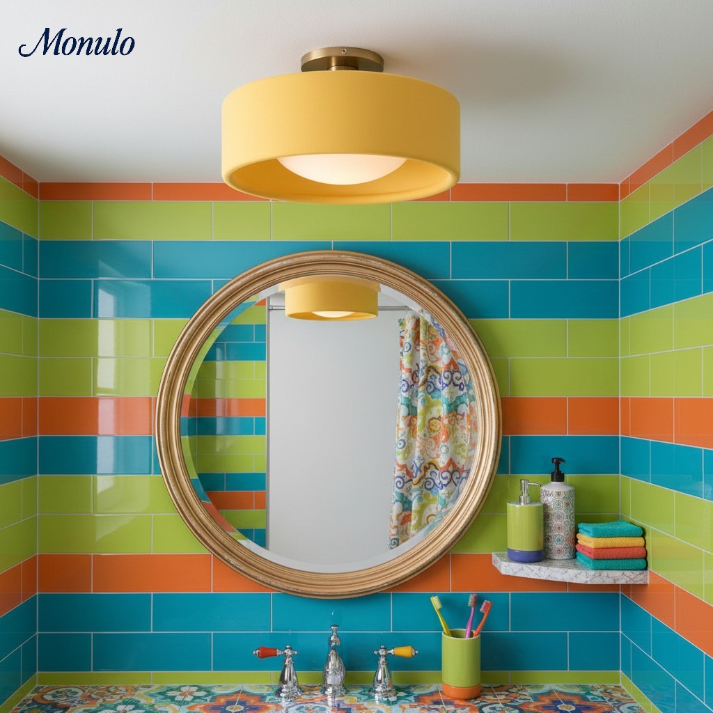 Nowoczesna porcelanowa lampa sufitowa montowana na płasko