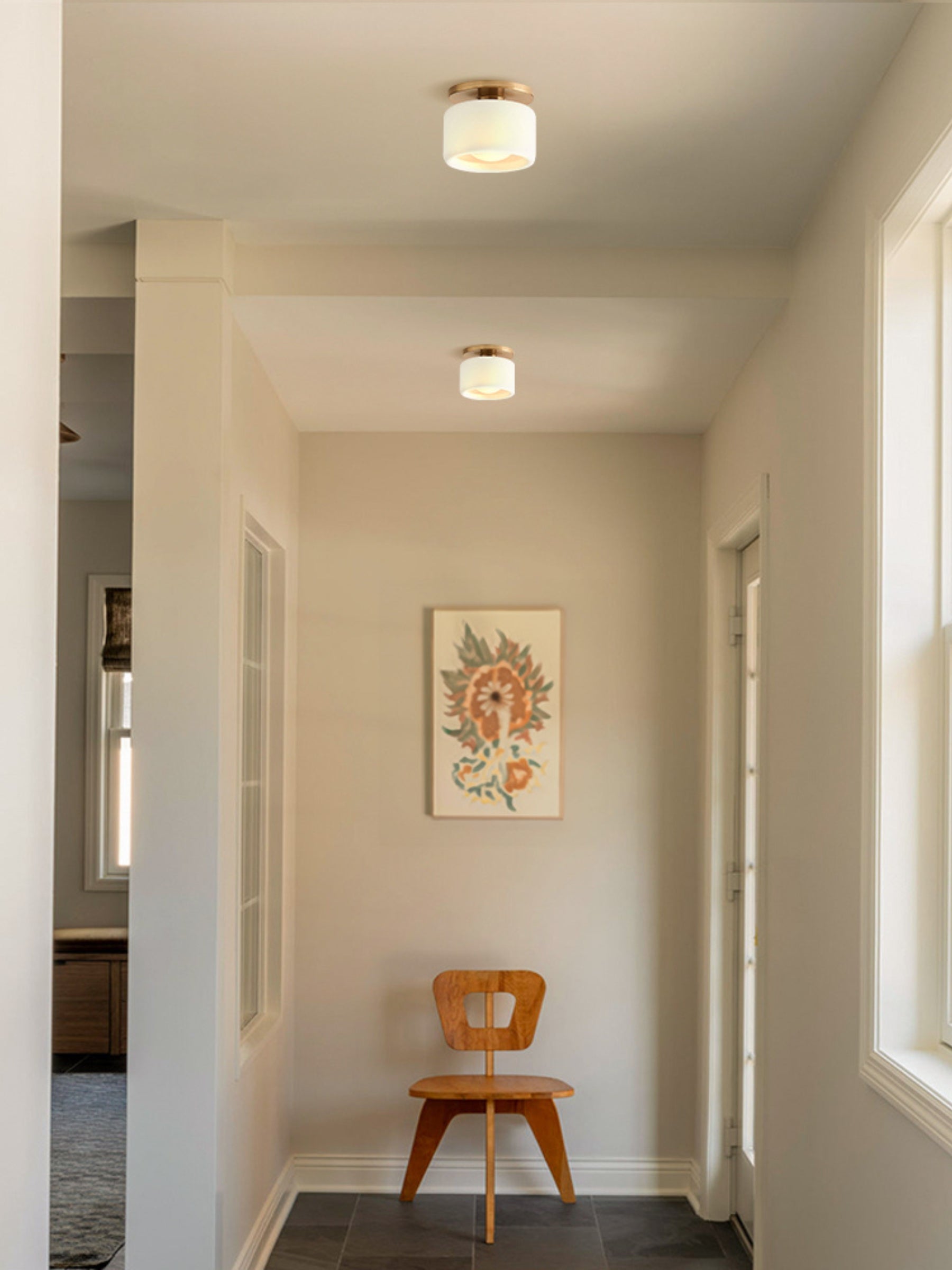 Nowoczesna porcelanowa lampa sufitowa montowana na płasko