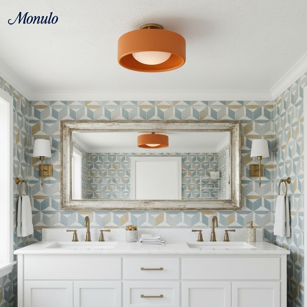 Nowoczesna porcelanowa lampa sufitowa montowana na płasko