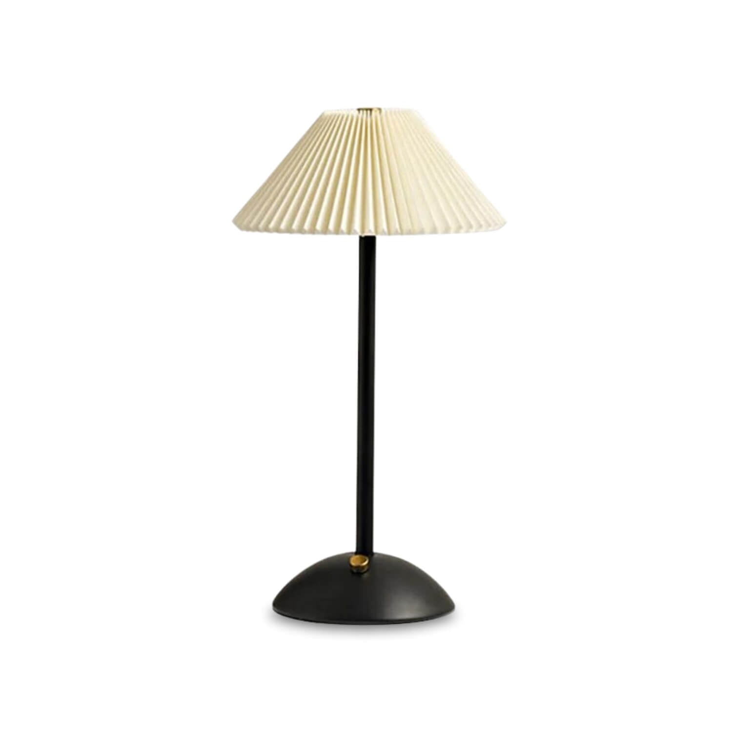 Minimalistyczna lampa stołowa z plisowanej tkaniny w stylu vintage