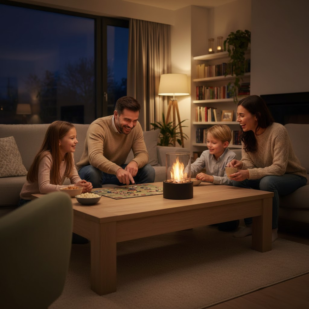 Decoratieve bio-ethanol tafelhaard voor sfeerverlichting