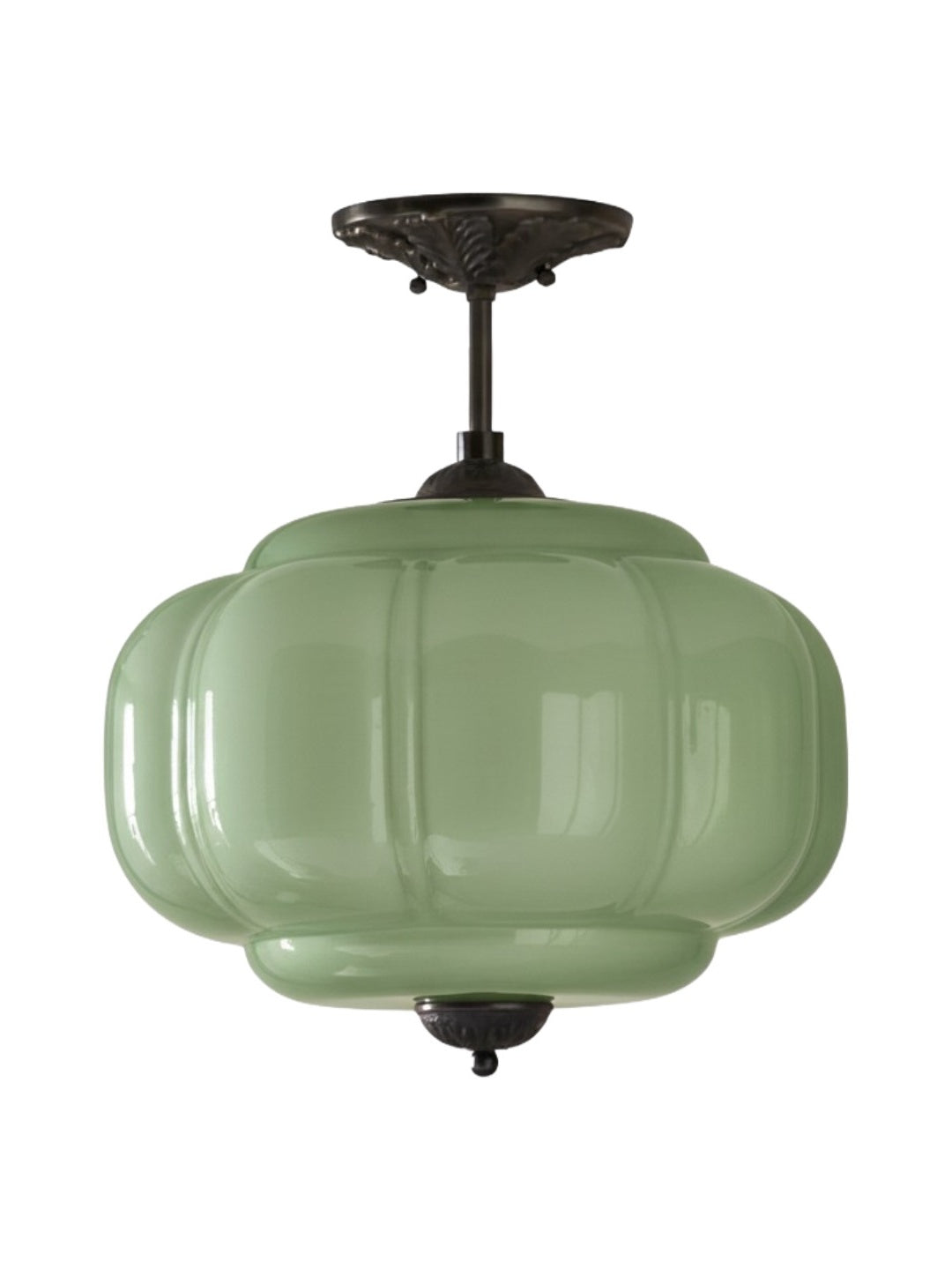 Klasyczna lampa wisząca w kształcie dyni szklana półpłaska