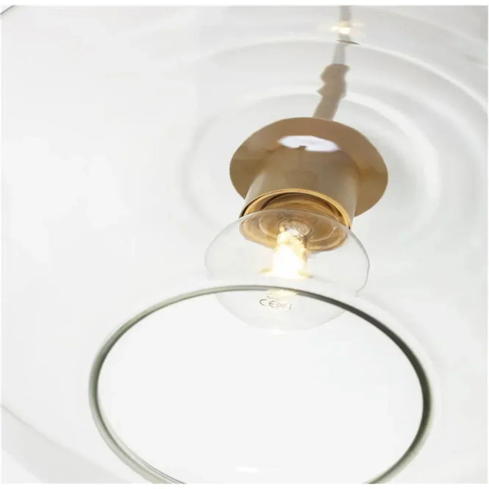 Lampa wisząca szklana diamentowy klosz przezroczysty bursztynowy