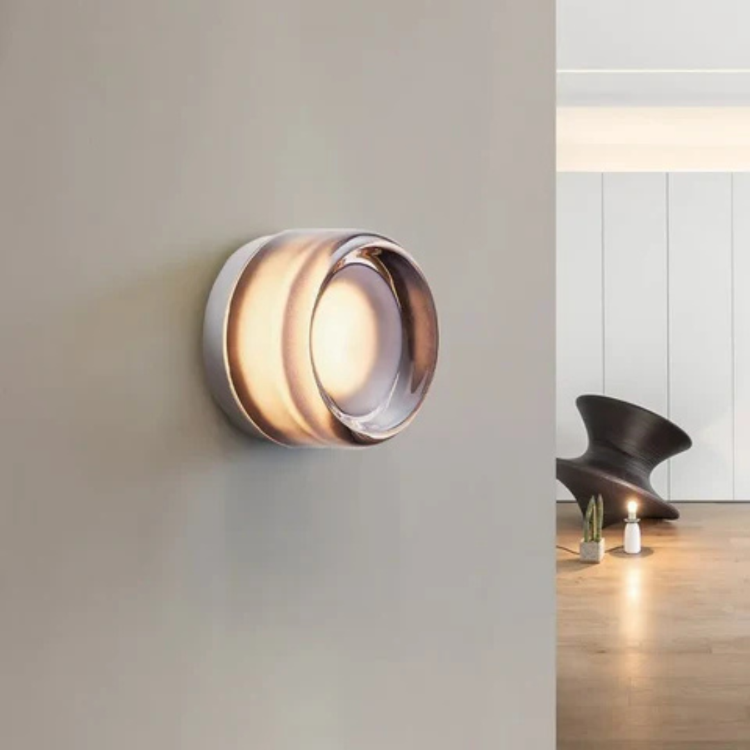 Ronde wandlamp met verzonken diffuser
