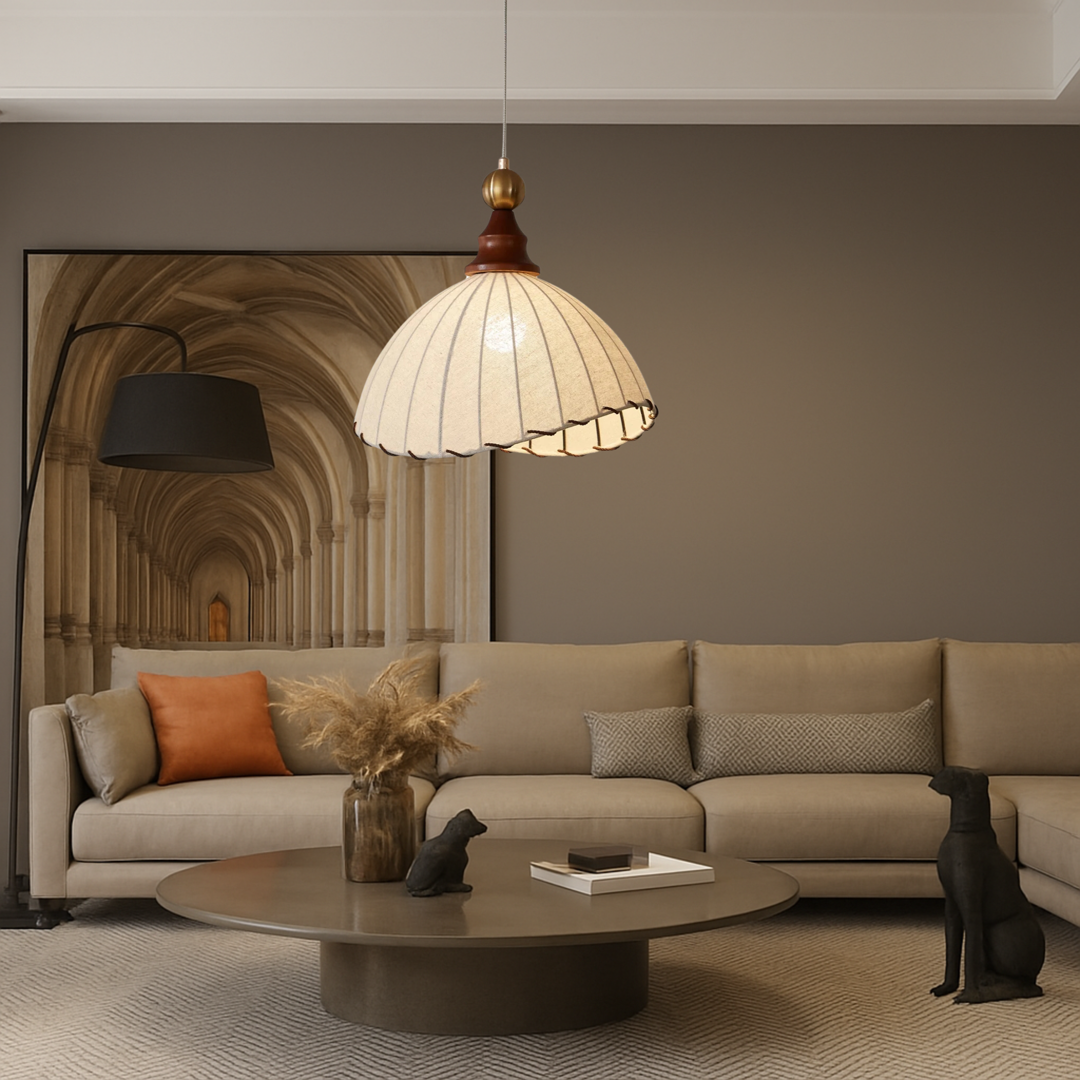 Wisiorek z tkaniny teksturowanej w stylu japońskim