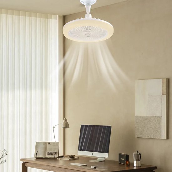Ceiling LED lamp with fan and remote control