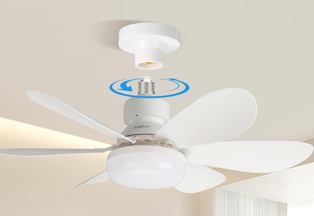 Ceiling fan with LED lighting and remote control