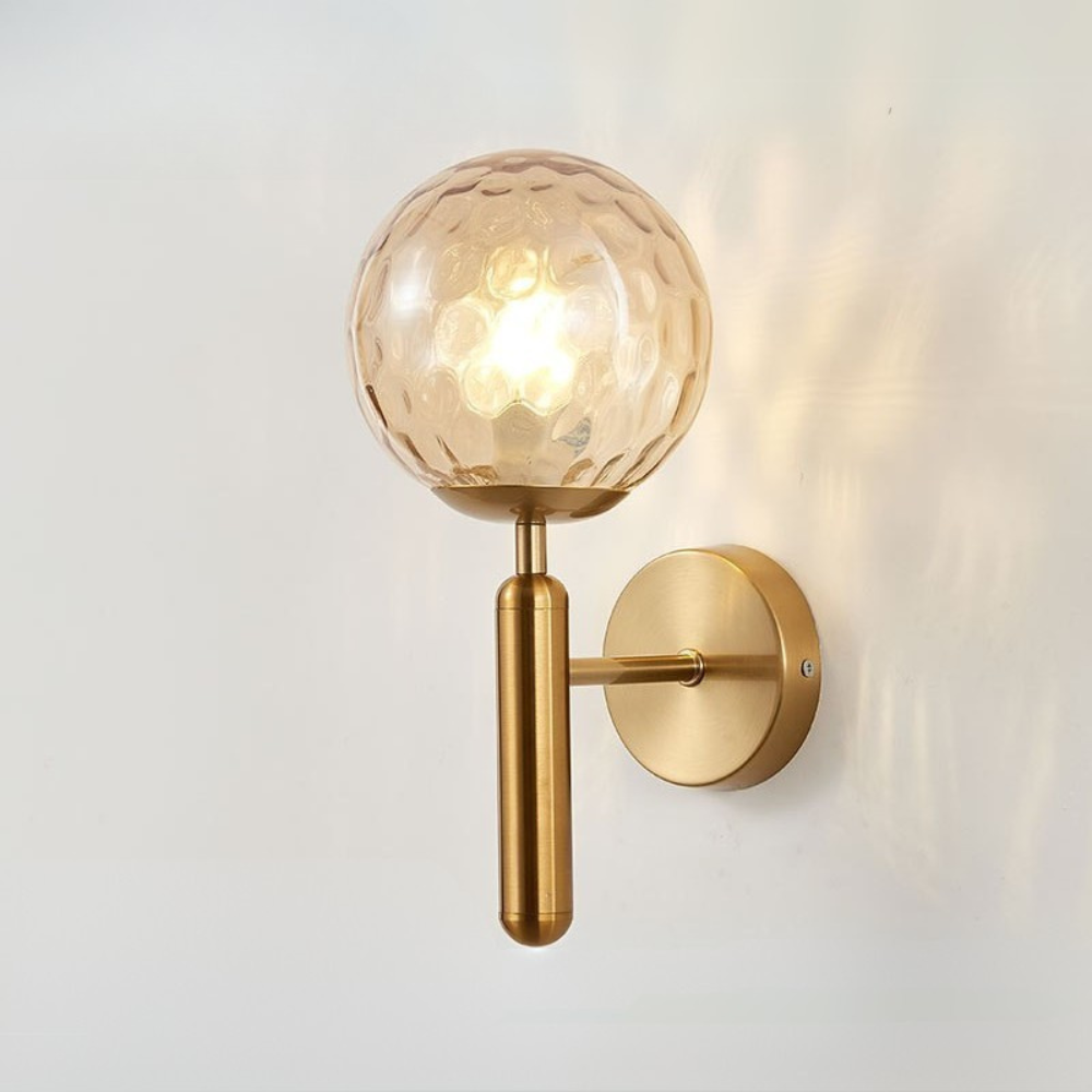 Skandynawska kulista szklana lampa ścienna