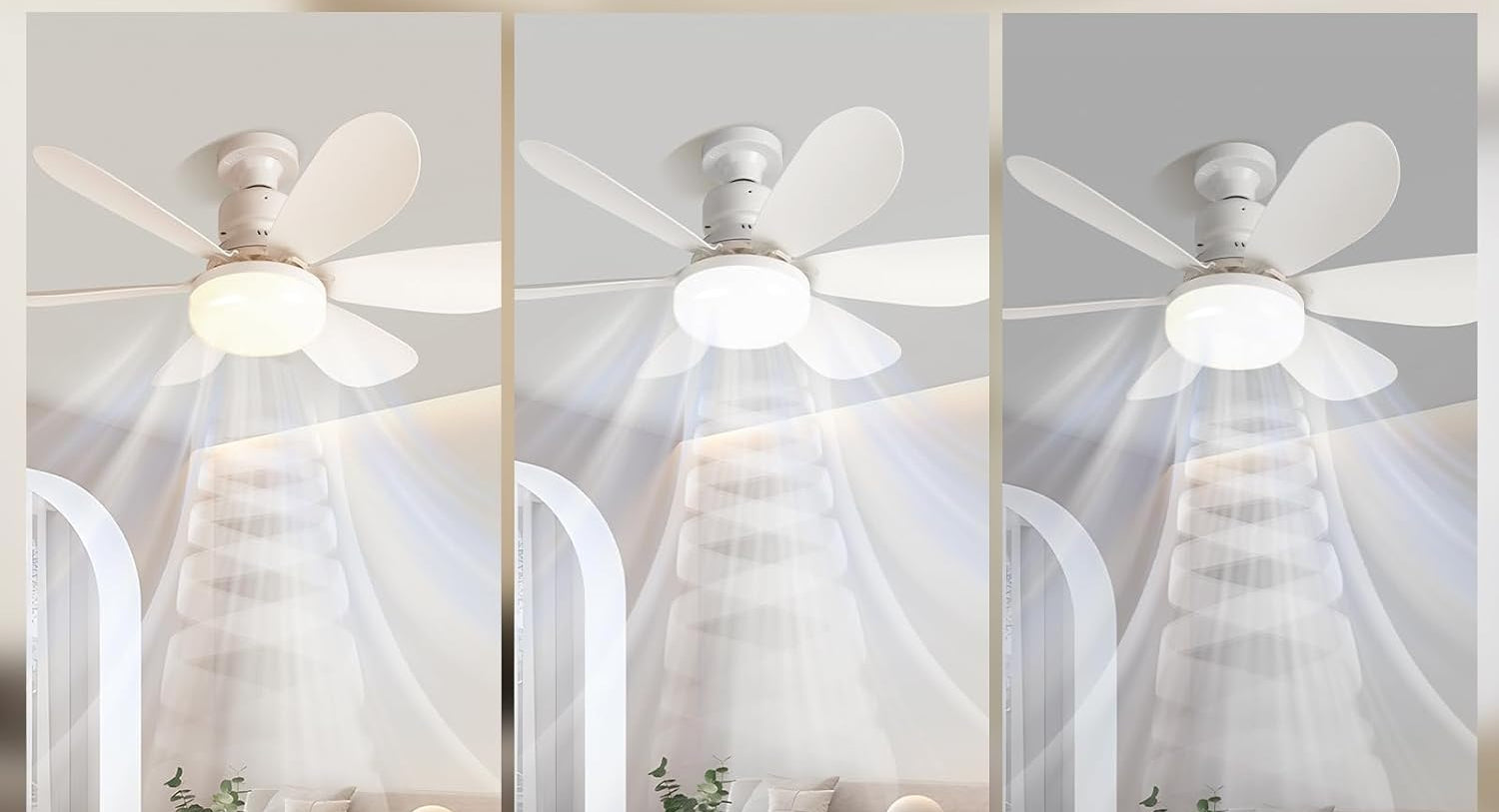 Ceiling fan with LED lighting and remote control