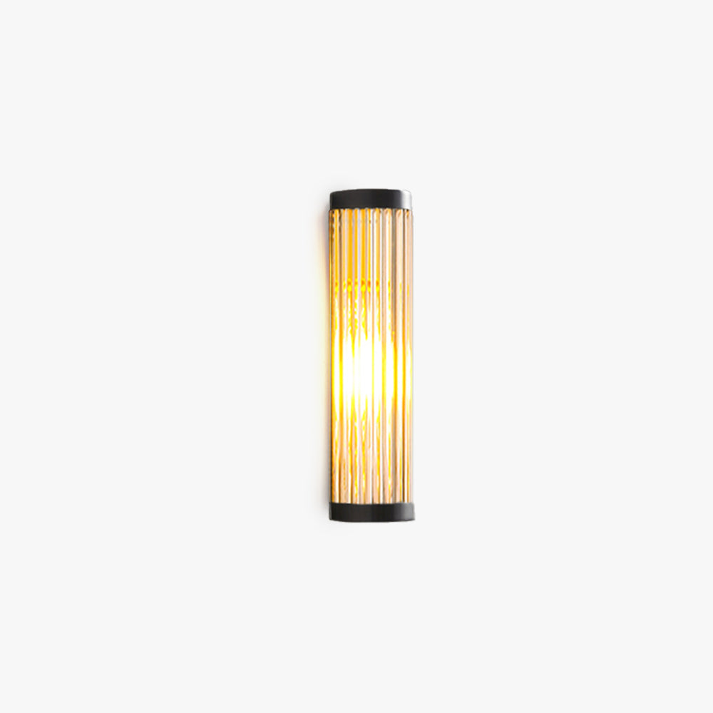 Półcylindryczna zewnętrzna lampa ścienna metalowa ze szkłem