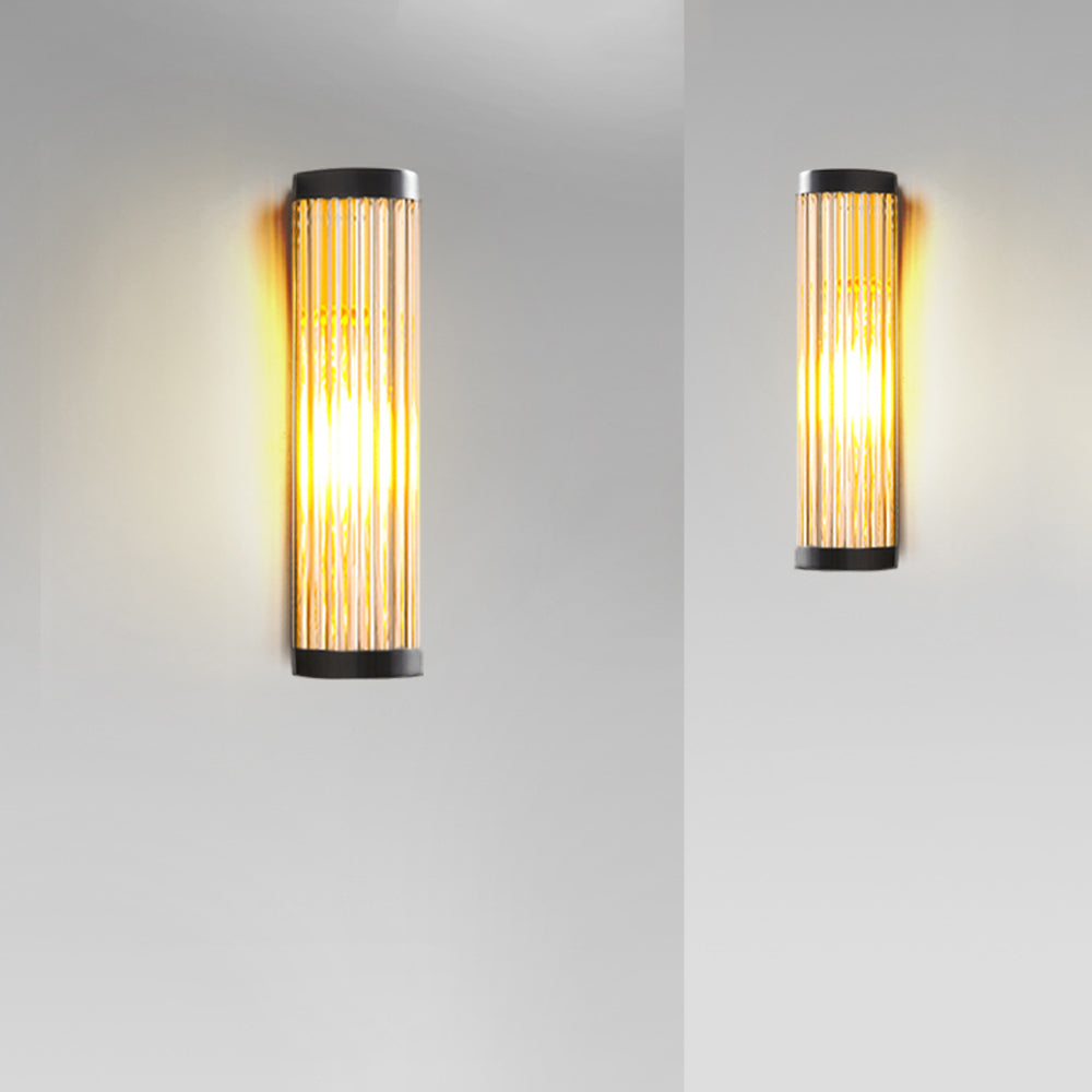 Półcylindryczna zewnętrzna lampa ścienna metalowa ze szkłem