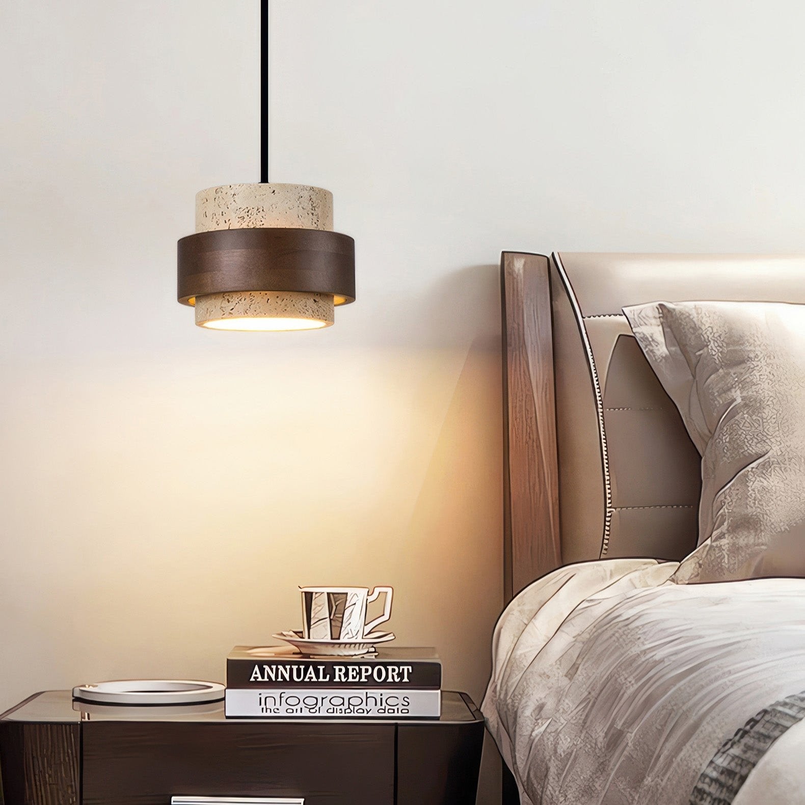 Wisiorek Wabi-Sabi z kamienia retro