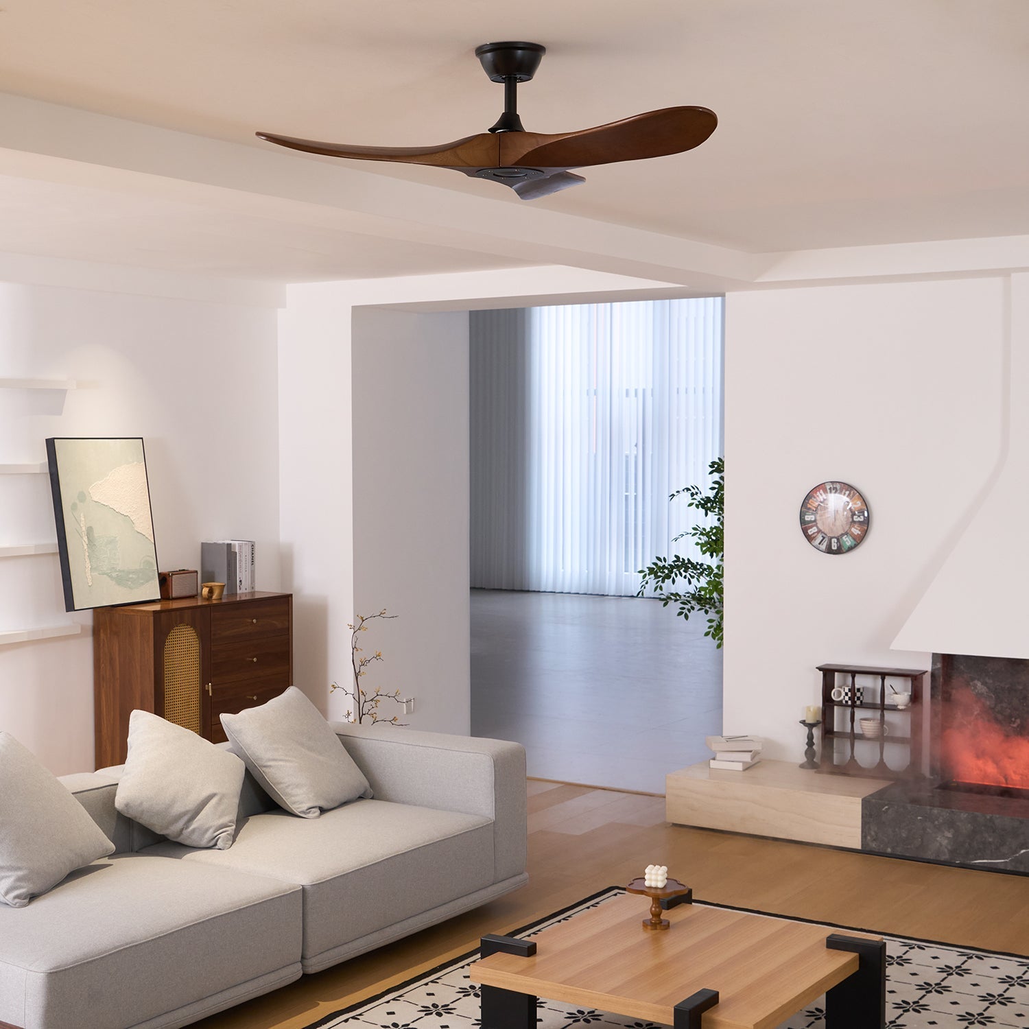 Modern wooden ceiling fan