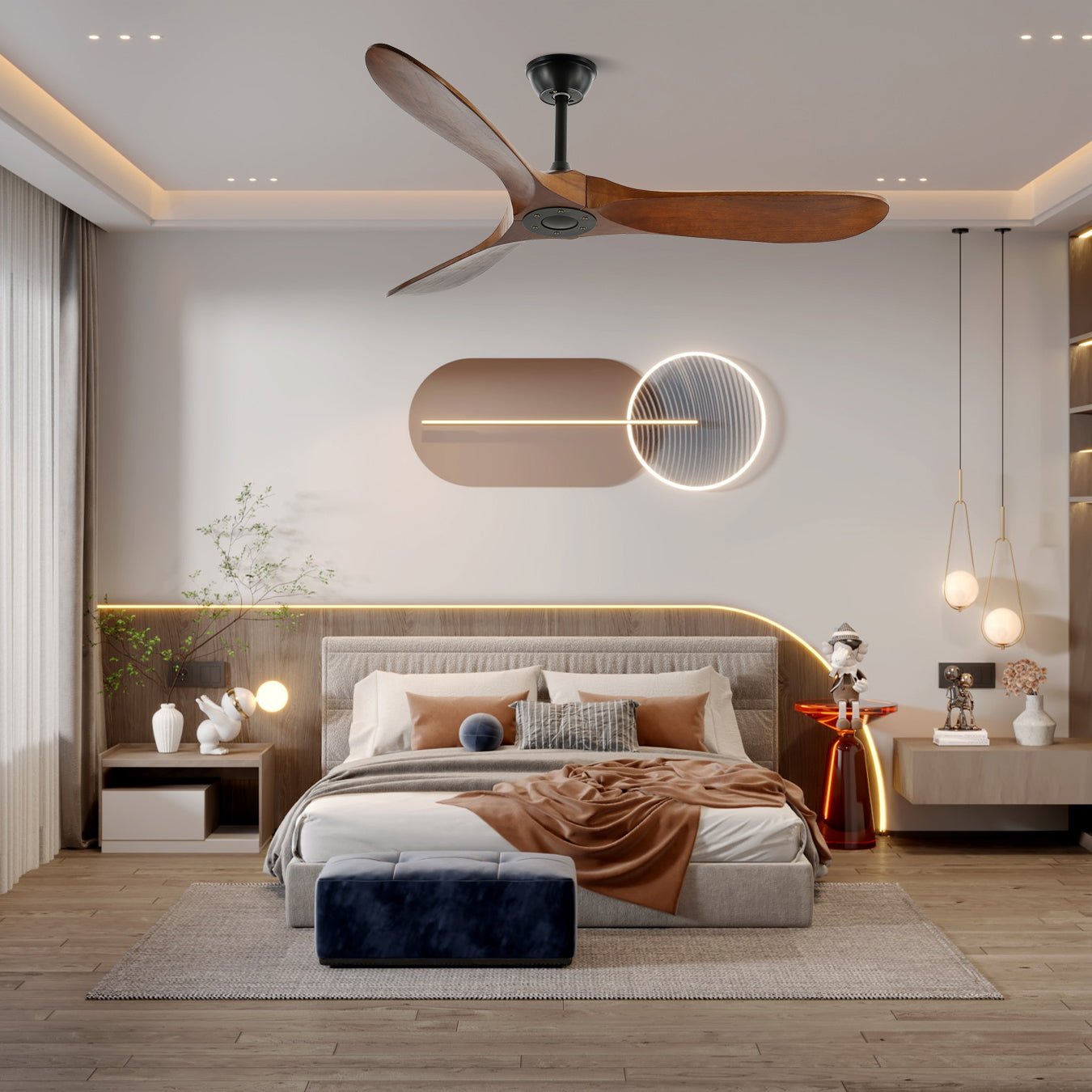 Modern wooden ceiling fan