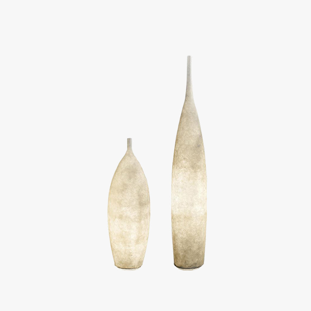 Floor lamp shaped like a bottle with textured surface