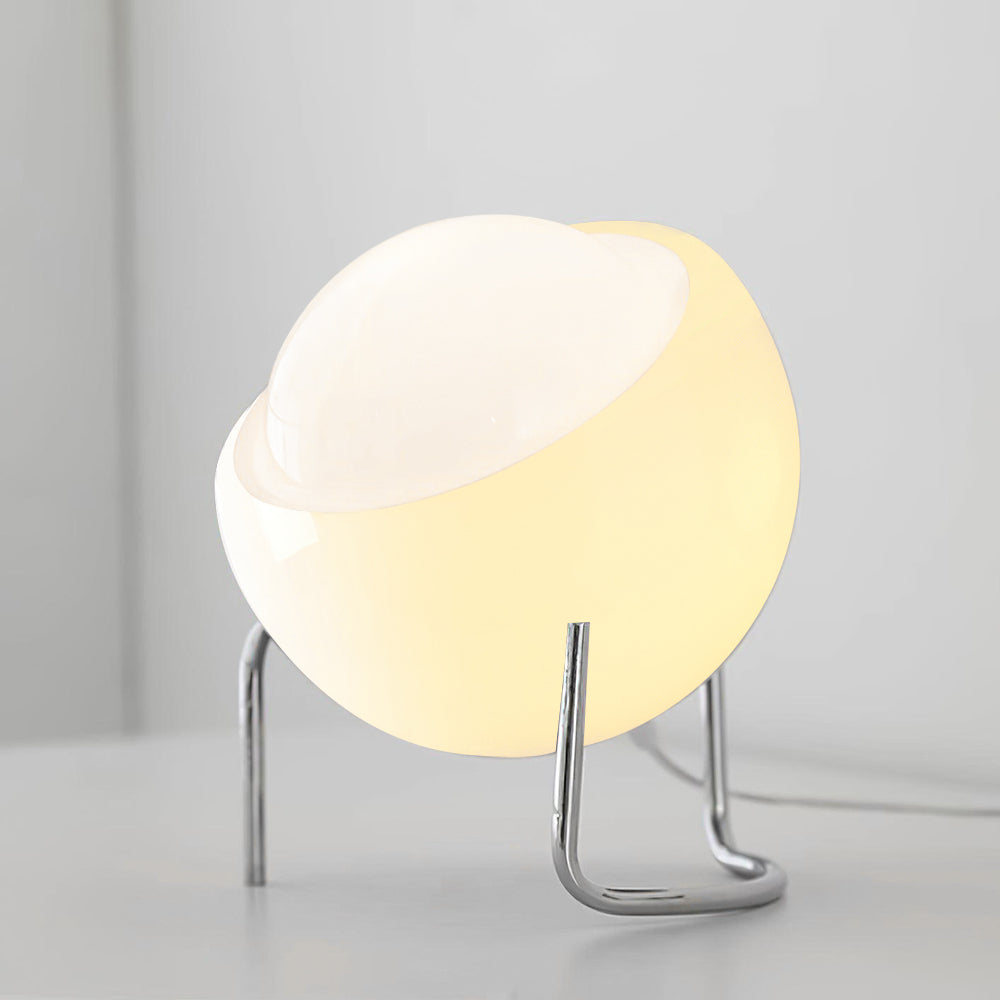 Nowoczesna lampa stołowa Bauhaus ze szkła i metalu