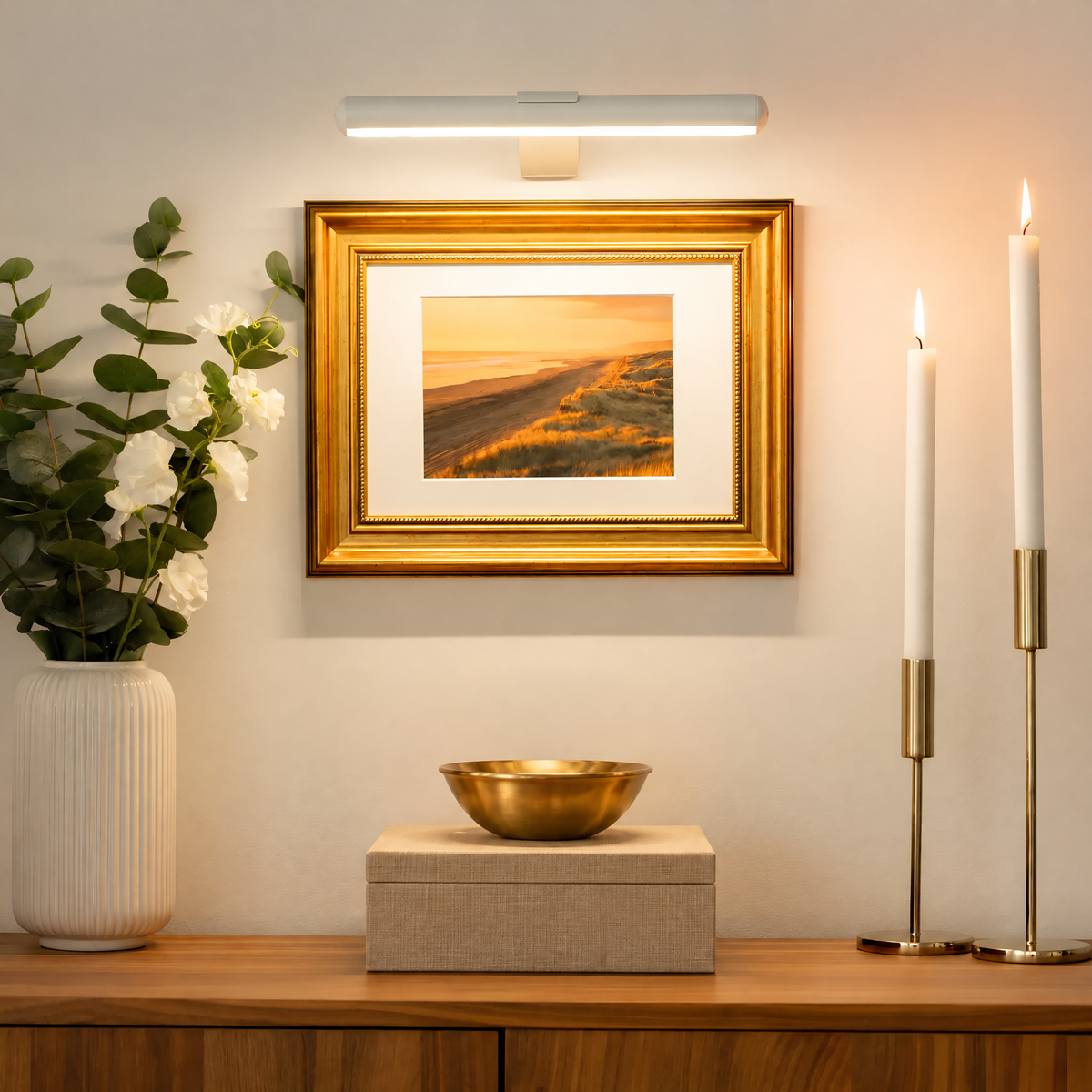 Bezprzewodowa Lampa LED nad Obraz z Montażem Ściennym