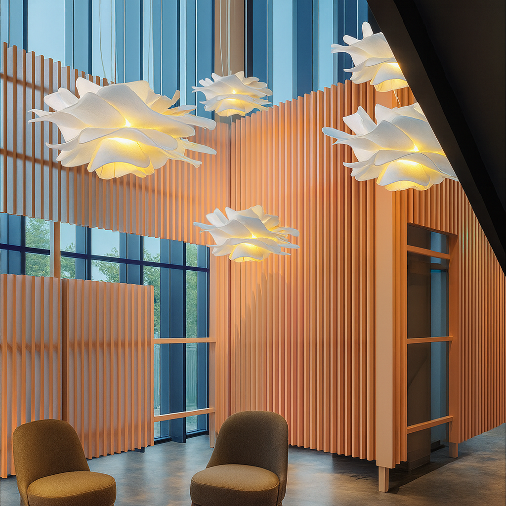 Artystyczna lampa wisząca z motywem kwiatowym