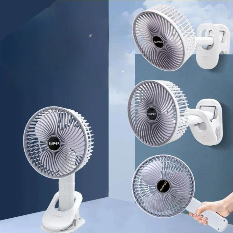 Portable fan with detachable base and wall mount