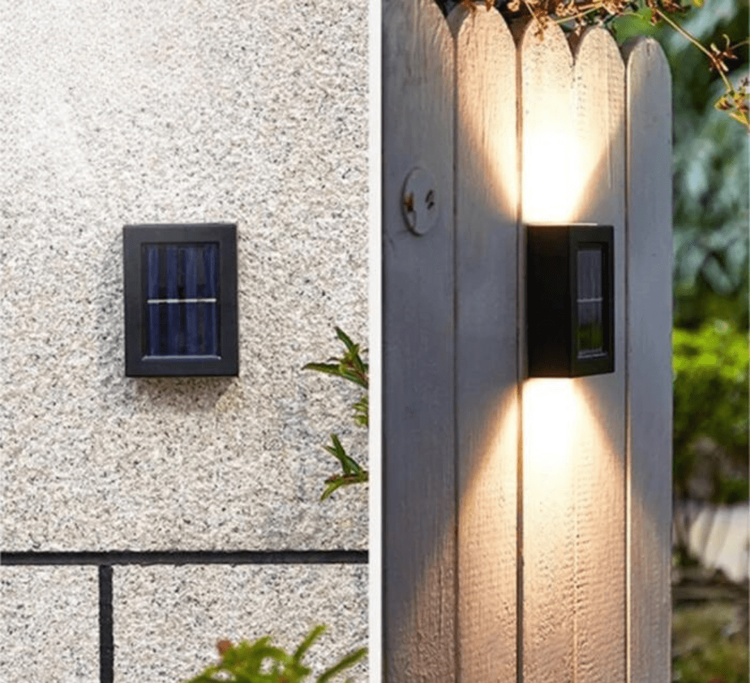Solarne kinkiety zewnętrzne LED z emisją światła góra dół
