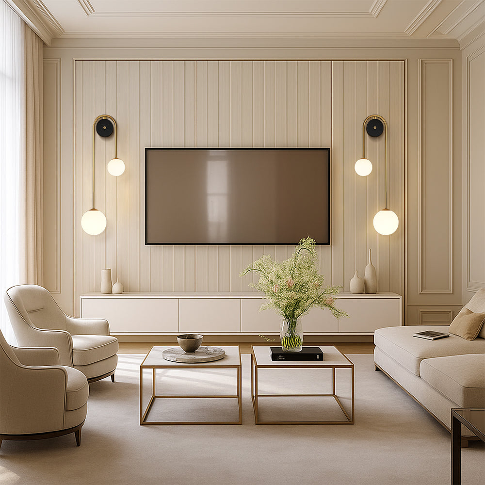 Estetyczna lampa ścienna łukowa