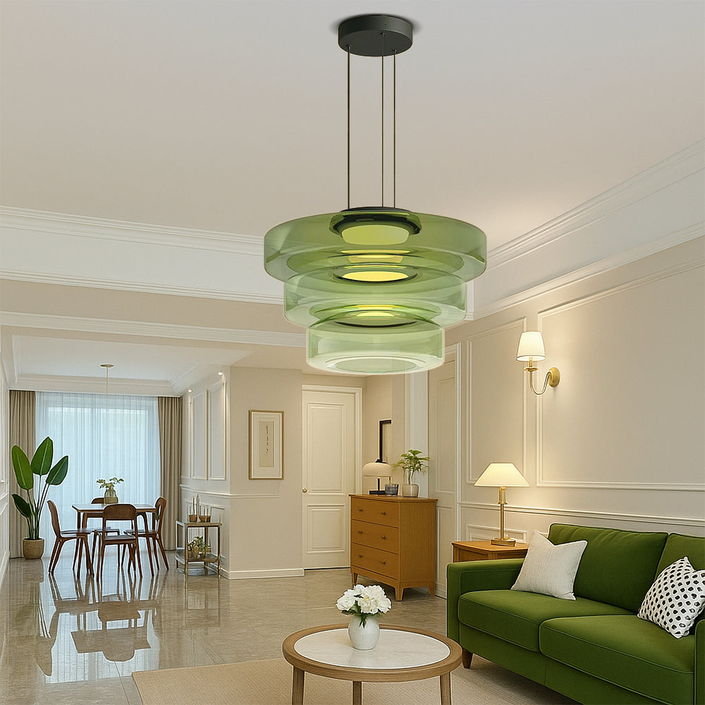 Podświetlana duńska szklana lampa wisząca Bauhaus