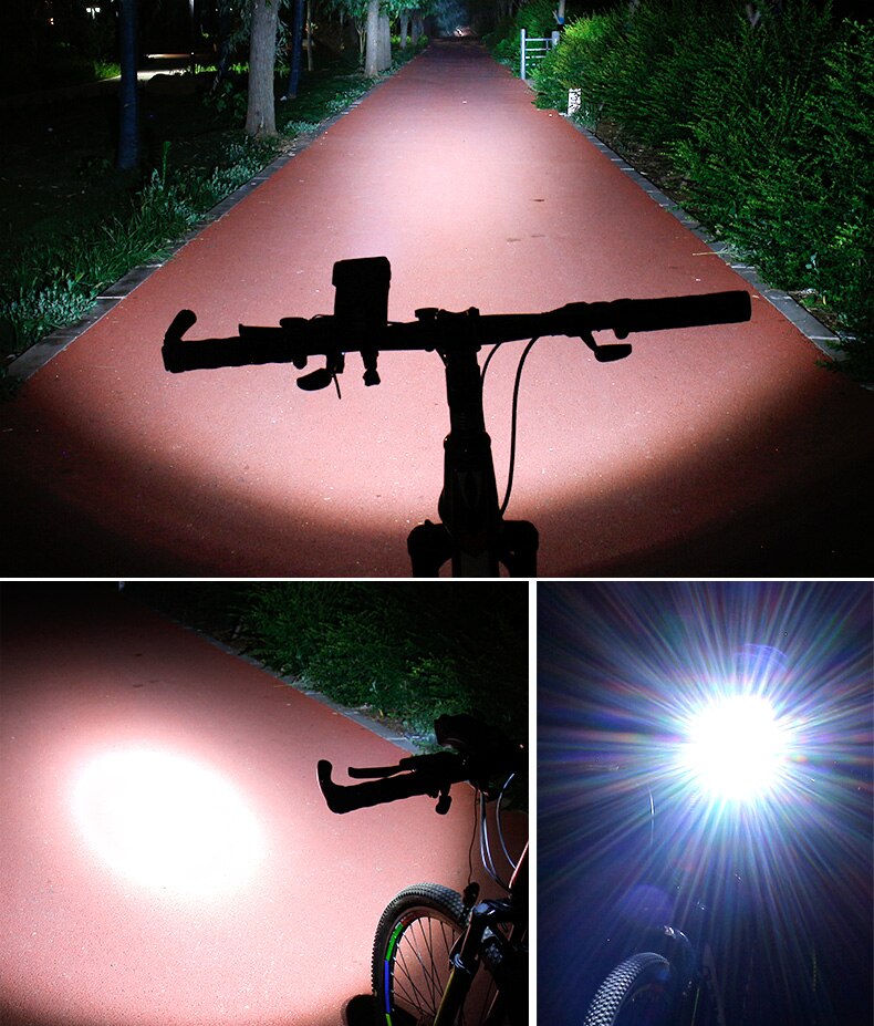 Bike phone holder with light, horn, and power bank
