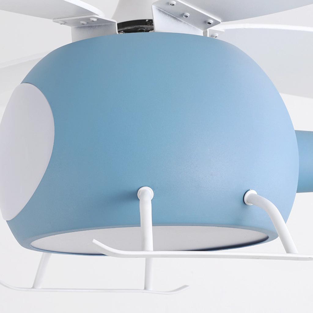 Colorful ceiling lamp with helicopter fan for a child's room