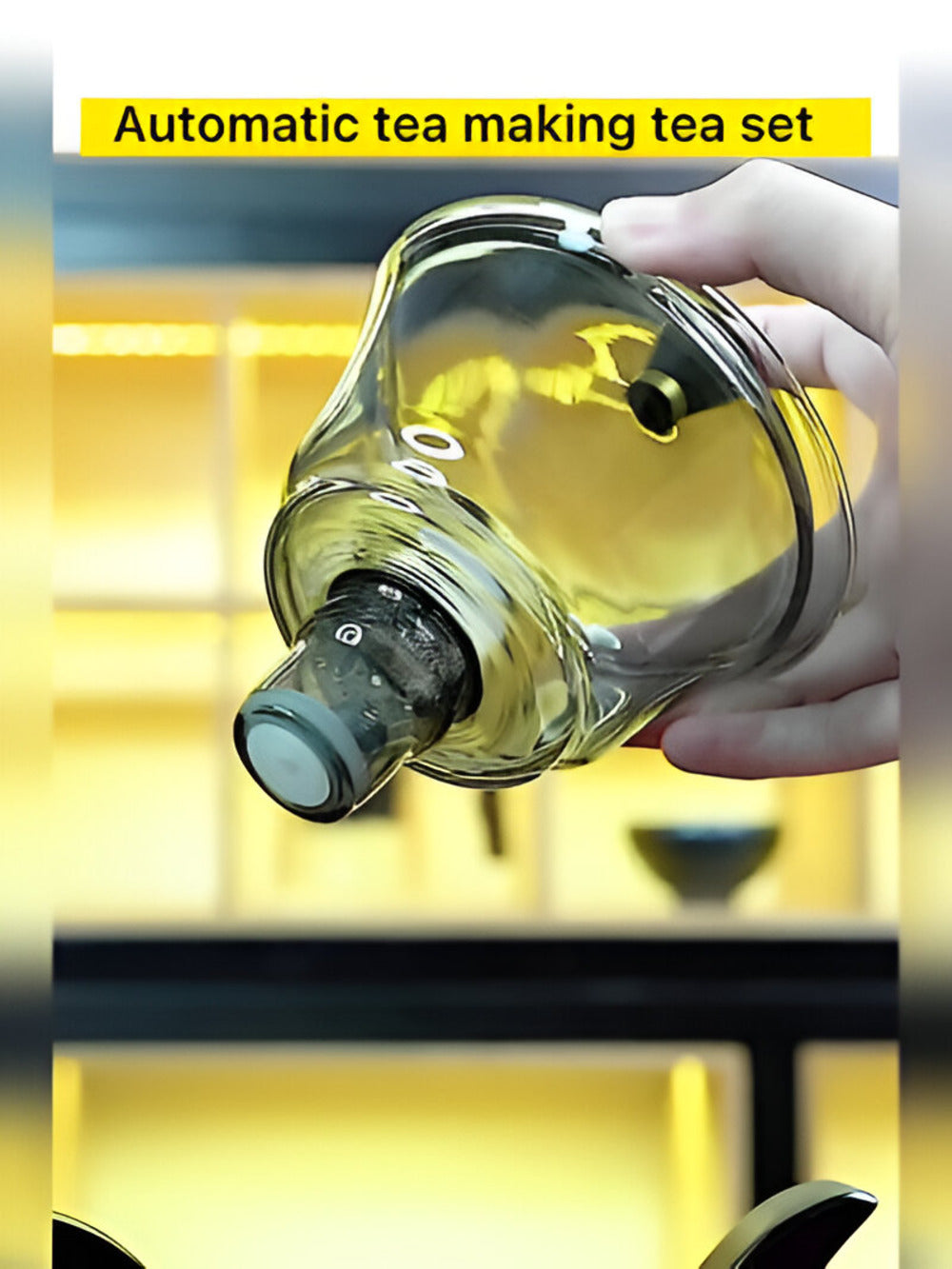 Glass tea infuser with wooden stand