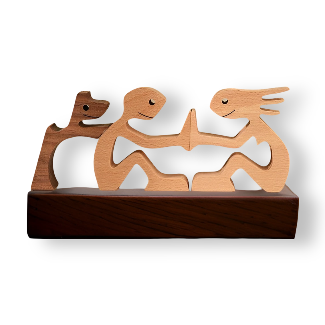 Wooden decorative figurine of a couple